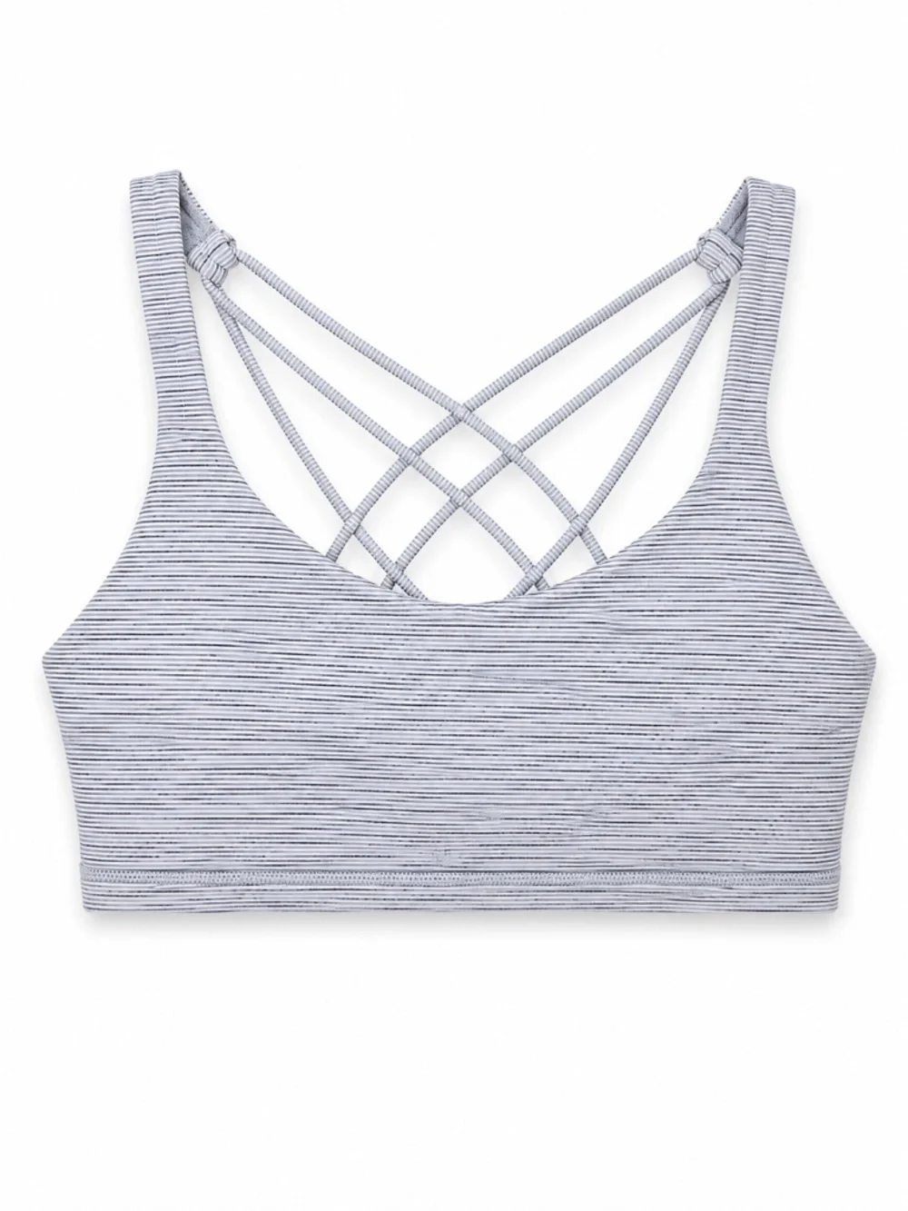 Lululemon Free To Be Wild Strappy Sports Bra Gray Stripe Size 8